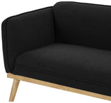 Nolita Boucle Fabric / Solid Wood / Foam Mid-Century Modern Black Boucle Fabric Loveseat - 62.5" W x 32.5" D x 32" H