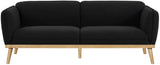 Nolita Boucle Fabric / Solid Wood / Foam Mid-Century Modern Black Boucle Fabric Sofa - 82" W x 32.5" D x 32" H