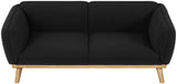 Nolita Boucle Fabric / Solid Wood / Foam Mid-Century Modern Black Boucle Fabric Sofa - 82" W x 32.5" D x 32" H