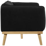 Nolita Boucle Fabric / Solid Wood / Foam Mid-Century Modern Black Boucle Fabric Sofa - 82" W x 32.5" D x 32" H