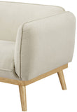 Nolita Boucle Fabric / Solid Wood / Foam Mid-Century Modern Cream Boucle Fabric Chair - 40.5" W x 32.5" D x 32" H