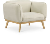 Nolita Boucle Fabric / Solid Wood / Foam Mid-Century Modern Cream Boucle Fabric Chair - 40.5" W x 32.5" D x 32" H