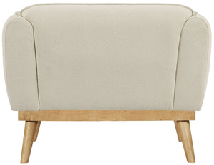 Nolita Boucle Fabric / Solid Wood / Foam Mid-Century Modern Cream Boucle Fabric Chair - 40.5" W x 32.5" D x 32" H