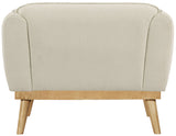 Nolita Boucle Fabric / Solid Wood / Foam Mid-Century Modern Cream Boucle Fabric Chair - 40.5" W x 32.5" D x 32" H