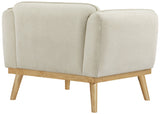 Nolita Boucle Fabric / Solid Wood / Foam Mid-Century Modern Cream Boucle Fabric Chair - 40.5" W x 32.5" D x 32" H