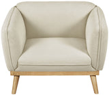 Nolita Boucle Fabric / Solid Wood / Foam Mid-Century Modern Cream Boucle Fabric Chair - 40.5" W x 32.5" D x 32" H