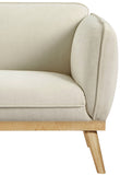 Nolita Boucle Fabric / Solid Wood / Foam Mid-Century Modern Cream Boucle Fabric Chair - 40.5" W x 32.5" D x 32" H