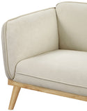 Nolita Boucle Fabric / Solid Wood / Foam Mid-Century Modern Cream Boucle Fabric Chair - 40.5" W x 32.5" D x 32" H