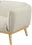 Nolita Boucle Fabric / Solid Wood / Foam Mid-Century Modern Cream Boucle Fabric Loveseat - 62.5" W x 32.5" D x 32" H