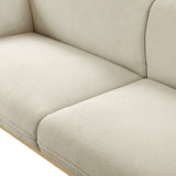 Nolita Boucle Fabric / Solid Wood / Foam Mid-Century Modern Cream Boucle Fabric Loveseat - 62.5" W x 32.5" D x 32" H