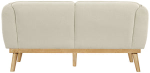 Nolita Boucle Fabric / Solid Wood / Foam Mid-Century Modern Cream Boucle Fabric Loveseat - 62.5" W x 32.5" D x 32" H
