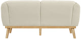 Nolita Boucle Fabric / Solid Wood / Foam Mid-Century Modern Cream Boucle Fabric Loveseat - 62.5" W x 32.5" D x 32" H