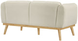 Nolita Boucle Fabric / Solid Wood / Foam Mid-Century Modern Cream Boucle Fabric Loveseat - 62.5" W x 32.5" D x 32" H