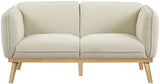 Nolita Boucle Fabric / Solid Wood / Foam Mid-Century Modern Cream Boucle Fabric Loveseat - 62.5" W x 32.5" D x 32" H