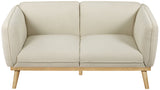 Nolita Boucle Fabric / Solid Wood / Foam Mid-Century Modern Cream Boucle Fabric Loveseat - 62.5" W x 32.5" D x 32" H