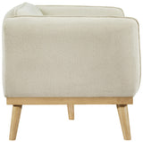 Nolita Boucle Fabric / Solid Wood / Foam Mid-Century Modern Cream Boucle Fabric Loveseat - 62.5" W x 32.5" D x 32" H