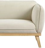 Nolita Boucle Fabric / Solid Wood / Foam Mid-Century Modern Cream Boucle Fabric Loveseat - 62.5" W x 32.5" D x 32" H