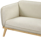 Nolita Boucle Fabric / Solid Wood / Foam Mid-Century Modern Cream Boucle Fabric Loveseat - 62.5" W x 32.5" D x 32" H