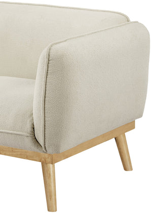 Nolita Boucle Fabric / Solid Wood / Foam Mid-Century Modern Cream Boucle Fabric Sofa - 82" W x 32.5" D x 32" H