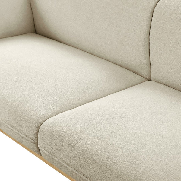 Nolita Boucle Fabric / Solid Wood / Foam Mid-Century Modern Cream Boucle Fabric Sofa - 82" W x 32.5" D x 32" H