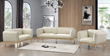 Nolita Boucle Fabric / Solid Wood / Foam Mid-Century Modern Cream Boucle Fabric Sofa - 82" W x 32.5" D x 32" H