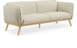 Nolita Boucle Fabric / Solid Wood / Foam Mid-Century Modern Cream Boucle Fabric Sofa - 82" W x 32.5" D x 32" H