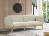 Nolita Boucle Fabric / Solid Wood / Foam Mid-Century Modern Cream Boucle Fabric Sofa - 82" W x 32.5" D x 32" H