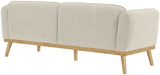 Nolita Boucle Fabric / Solid Wood / Foam Mid-Century Modern Cream Boucle Fabric Sofa - 82" W x 32.5" D x 32" H