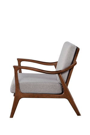 Alpine Furniture Zephyr Slate Lounge Chair with Removable Cushions RT560A Medium Brown Frame, Light Grey Cushions Solid Rubberwood Frame 31 x 31 x 32