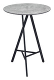 Zuo Modern Metz MDF, Steel Modern Commercial Grade Bar Table Gray, Black MDF, Steel