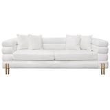 Contemporary Stainless Steel, Bolstered 3-seater Sofa, White