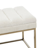 New Pacific Direct Darius Fabric Bench Opus Cream with Brushed Gold Leg Finish 1600080-567-NPD