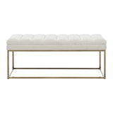 New Pacific Direct Darius Fabric Bench Opus Cream with Brushed Gold Leg Finish 1600080-567-NPD