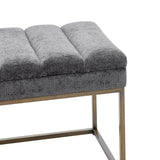 New Pacific Direct Darius Fabric Bench Opus Gray with Brushed Gold Leg Finish 1600080-568-NPD