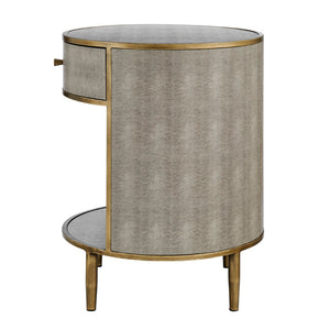 New Pacific Direct Loretta Faux Shagreen Side/ End Table 1600089-NPD