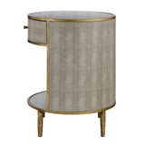 New Pacific Direct Loretta Faux Shagreen Side/ End Table 1600089-NPD