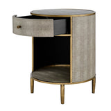 New Pacific Direct Loretta Faux Shagreen Side/ End Table 1600089-NPD