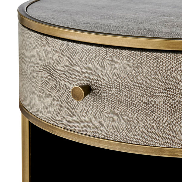 New Pacific Direct Loretta Faux Shagreen Side/ End Table 1600089-NPD