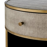 New Pacific Direct Loretta Faux Shagreen Side/ End Table 1600089-NPD