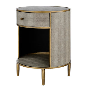 New Pacific Direct Loretta Faux Shagreen Side/ End Table 1600089-NPD