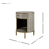 New Pacific Direct Loretta Faux Shagreen Side/ End Table 1600089-NPD