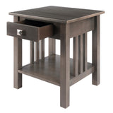 Winsome Wood Stafford End Table, Oyster Gray 16018-WINSOMEWOOD
