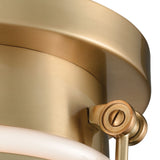 Riley 10'' Wide 1-Light Flush Mount - Satin Brass