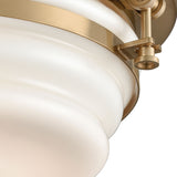 Riley 15'' Wide 3-Light Flush Mount - Satin Brass