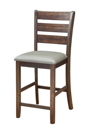 Alpine Furniture Emery Set of 2 Pub Height Chairs, Walnut 2929-05 Walnut Rubberwood & Acacia Solids + MDF 18 x 20 x 41