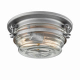 Riley 12'' Wide 2-Light Flush Mount - Weathered Zinc