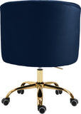 Arden Velvet / Engineered Wood / Foam Contemporary Navy Velvet Office Chair - 25.5" W x 23" D x 33"-36" H