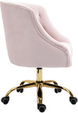 Arden Velvet / Engineered Wood / Foam Contemporary Pink Velvet Office Chair - 25.5" W x 23" D x 33"-36" H