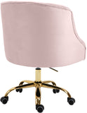 Arden Velvet / Engineered Wood / Foam Contemporary Pink Velvet Office Chair - 25.5" W x 23" D x 33"-36" H