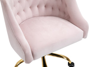 Arden Velvet / Engineered Wood / Foam Contemporary Pink Velvet Office Chair - 25.5" W x 23" D x 33"-36" H